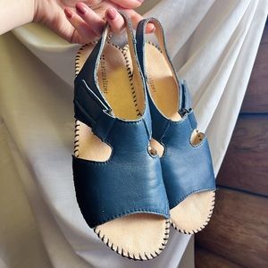 Leather slingback sandals, Size 7.5